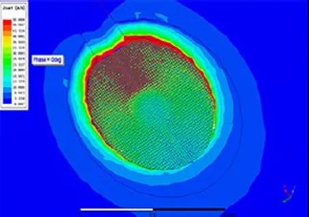 圖11 - PS640 在室溫組裝后發(fā)生的封裝翹曲的50 倍放大圖