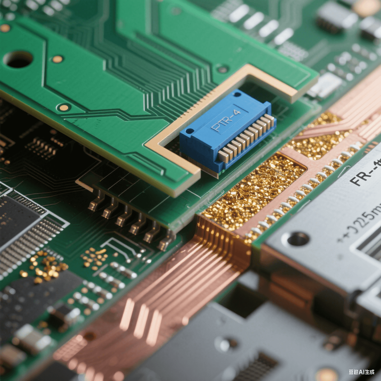 局部化混壓結構：PTFE模塊精準嵌入FR-4基板，環(huán)氧-氧化鋁樹脂填充0.1mm間隙