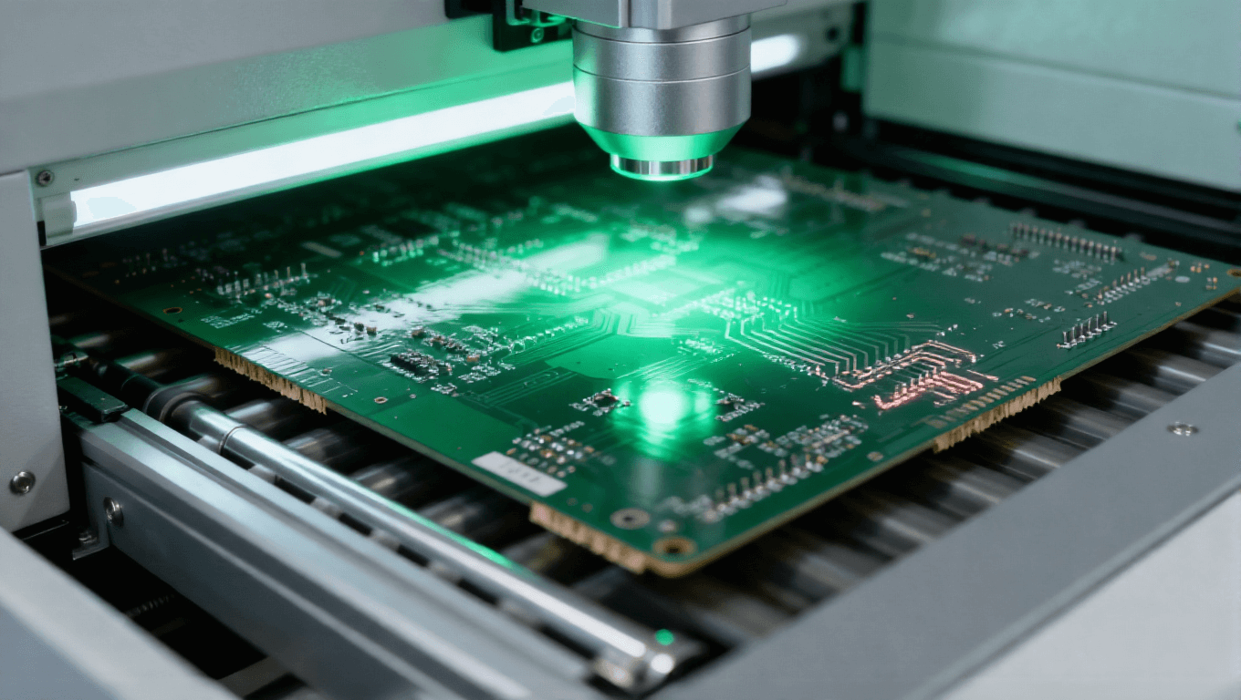 汽車電子8層高壓PCB AOI初篩場景，0.5元片低成本快速識別外觀缺陷