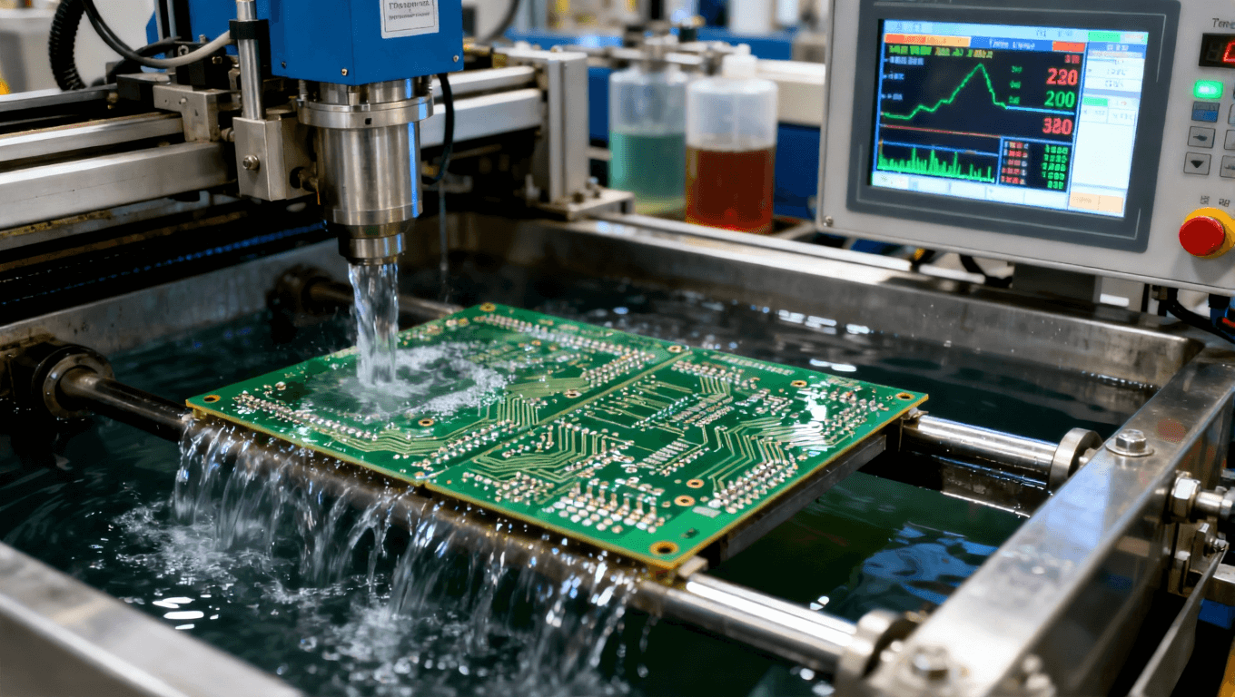 高精度設(shè)備與液體控制，展示電路板鍍鎳金工藝的嚴(yán)謹(jǐn)控制