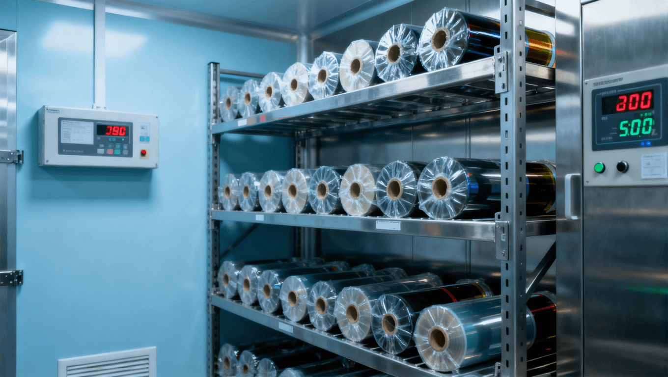 菲林專業(yè)存儲環(huán)境，恒溫恒濕控制室，確保感光材料性能穩(wěn)定，防止變形與污染