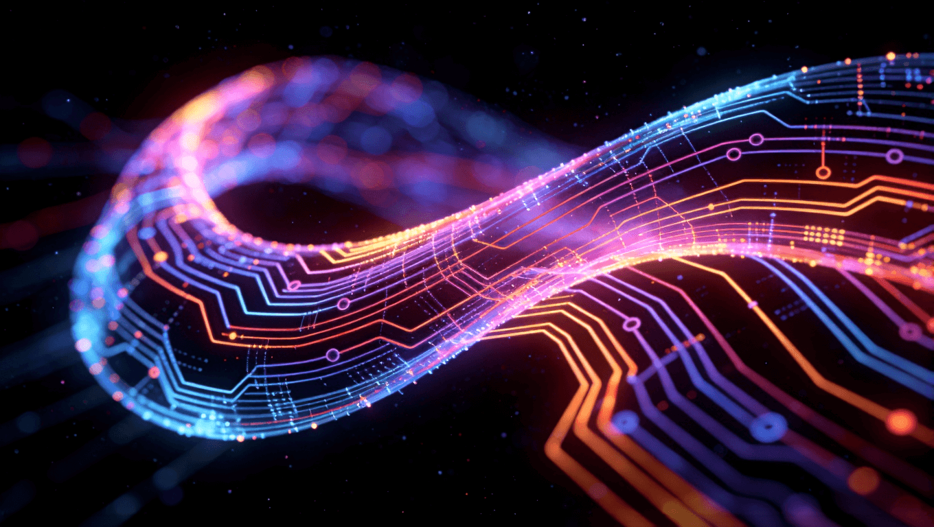 AI輔助FPC走線優(yōu)化設計可視化圖，呈現神經網絡風格的路徑布局