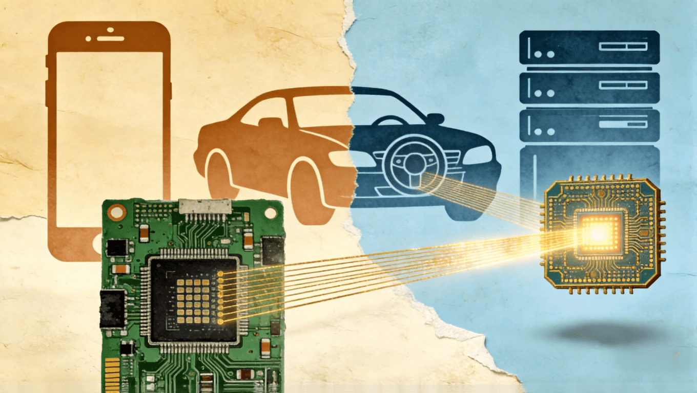 傳統(tǒng)PCB與IC載板在消費(fèi)電子、汽車、服務(wù)器等不同終端應(yīng)用場(chǎng)景中的概念示意圖