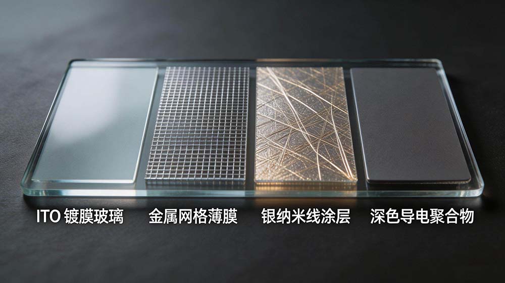 透明導(dǎo)電材料電阻率對(duì)比，分析ITO、金屬網(wǎng)格和銀納米線的透光率與方阻，指導(dǎo)高頻信號(hào)走線設(shè)計(jì)