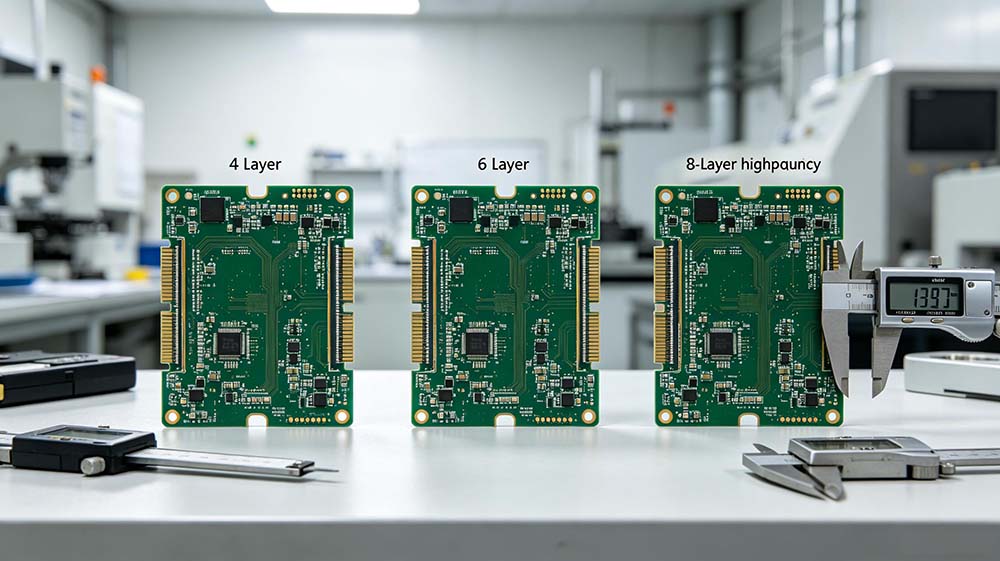 4層6層高頻PCB疊層結(jié)構(gòu)對比：不同層數(shù)高頻板實物并排展示